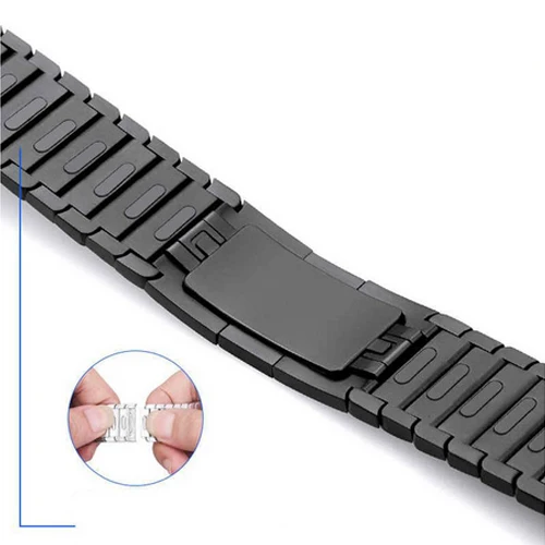 Ссылка браслет для apple watch 4 5 Группа 44 мм 40 мм apple watch 3 2 ремешок 42 мм, 38 мм, для iwatch, версия 5/4/3/2/1 браслет для наручных часов из нержавеющей стали GEN.6 - Цвет ремешка: black B