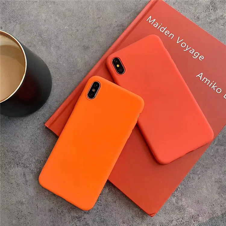 Ретро Оранжевый Простой корейский чехол для телефона iPhone 11 Pro Max 6 6S 7 8 Puls X XS Чехлы XR