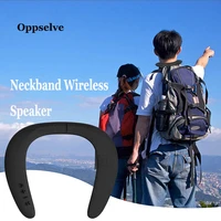 bluetooth 5 0 neckband portable speaker 3d stereo sound outdoor sports neck hanging microphone bluetooth audio call loudspeakers