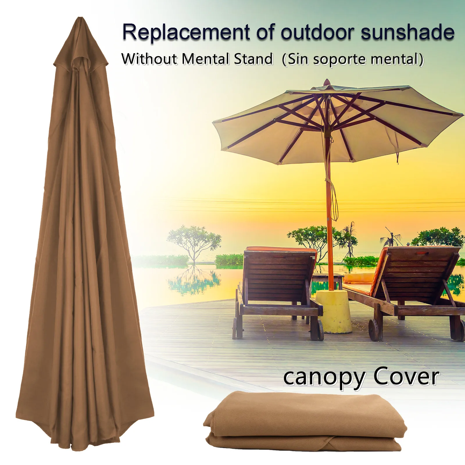 

Waterproof Outdoor Umbrella Sunshade Sail Oxford Cloth Fabric Parasol Banana Cantilever Garden Patio Sunshade Shield Rain Cover