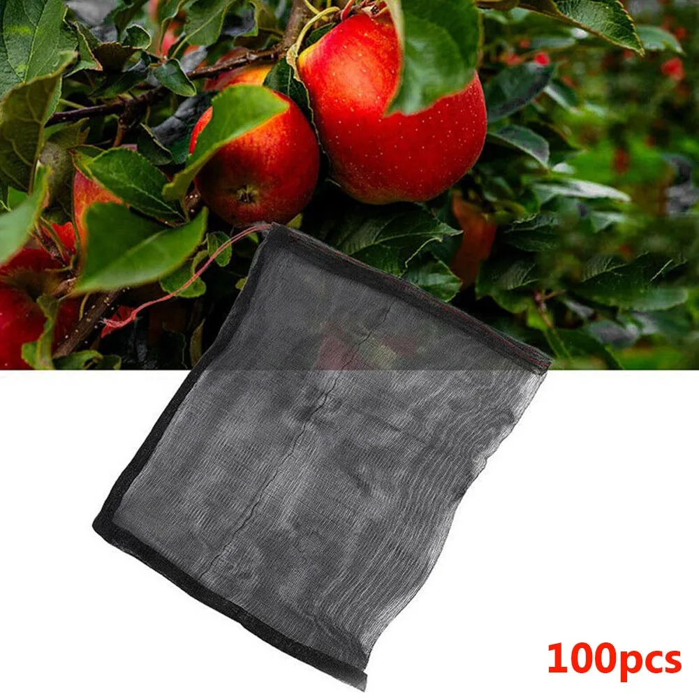 

100pcs Vegetable Growth With Drawstring Anti Bird Pest Control Agricultural Reusable Fruit Protection Garden Net Bags Non Toxic