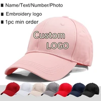 100 cotton baseball cap adult solid color custom logo embroidery trucker caps men and women adjustable hat gorros