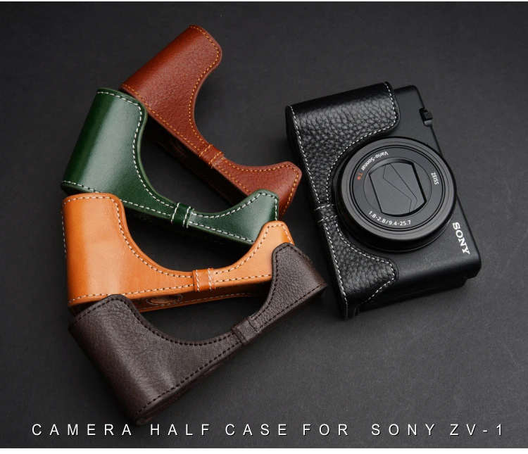 

Handmade ZV1 Camera Case Genuine leather cowhide Bag Half Body For Sony ZV1 zv-1