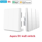 Настенный выключатель Aqara D1 ZigBee, выключатель с дистанционным управлением, с нулевой линией, без нейтрального провода, подсветильник ение firewire
