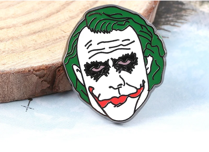 DC Clown Joker Enamel Pins Horror Chucky Face Stephen Kings IT Penny Wise Metal Badge Brooches For Children Bag Gifts Jewelry