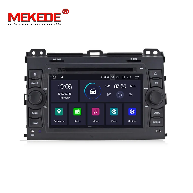 MEKEDE Android9.0 4G ram 64G rom RDS автомобильный мультимедийный плеер для toyot prado 120 2003-2009 Автомобильный gps навигатор радио wifi Casstee