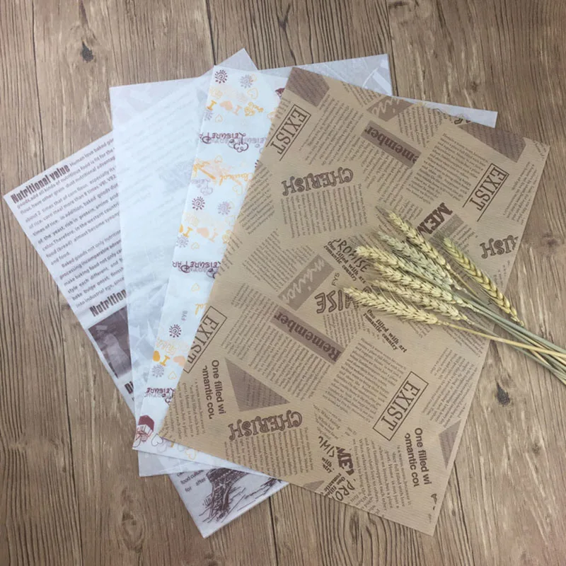 100 шт. маслостойкая вощеная бумага для упаковки пищевых продуктов хлеба