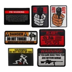 Предупреждающий знак об опасности, 1 шт., нашивка не трогай мой сумка со значком, аксессуары для одежды спортивная заплатка для улицы, рюкзак патч в виде шляпы