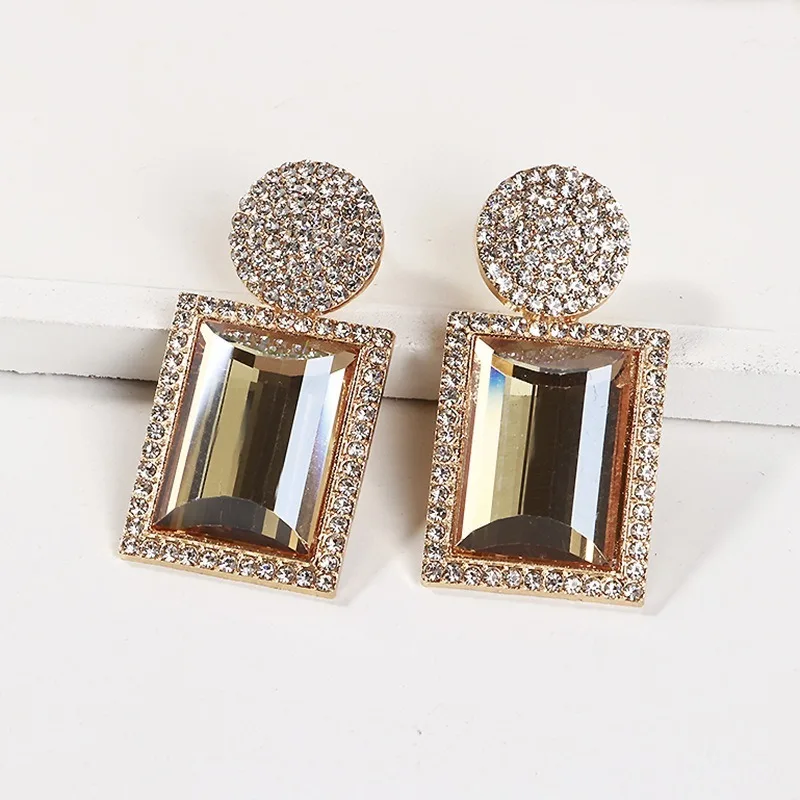 

Vintage Big Metal Drop Dangle Earrings For Women Geometric Wedding Party Jewelry Gold Large Statement Earrings 4 Colors