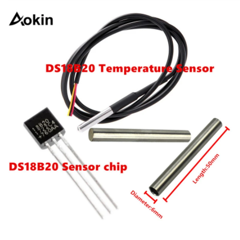 Aokin 18b20 Температура зонд Сенсор 18B20 электронный чип DS18B20 TO 92 чипы