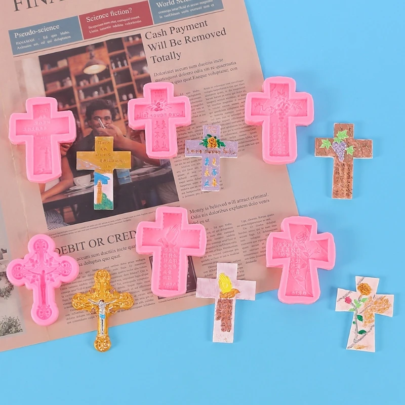 

LXAD Cross Shape Keychain Epoxy Resin Mold Jewelry Pendant Necklace Casting Silicone Mould DIY Crafts Ornaments Mold