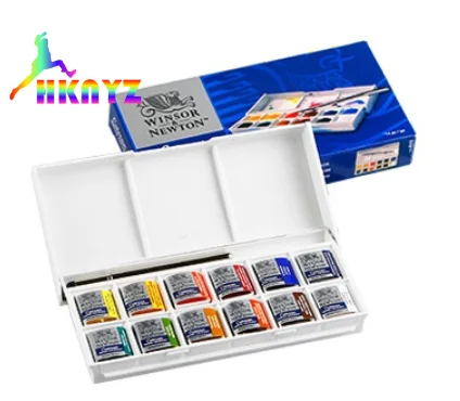 

1sets Winsor Newton Cotman 12/24 Colors Solid Watercolor Paint Iron Box Set Professional Artist Pigment