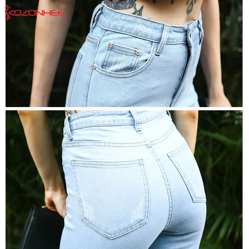 Модные Стрейчевые джинсы с высокой талией Эластичные Обтягивающие Женские