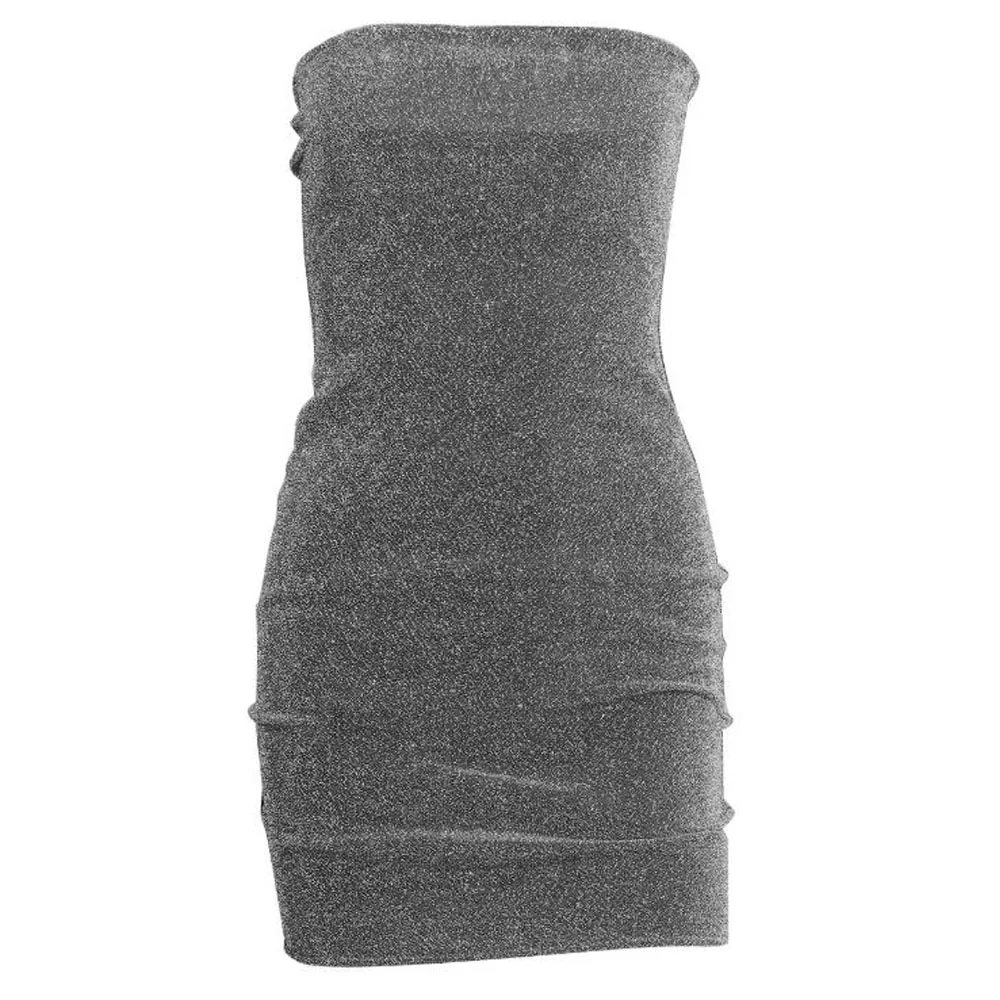 Сексуальное платье без бретелек женское роскошное блестящее Клубное облегающие