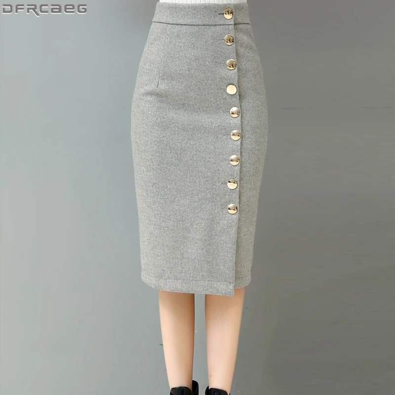 Женская винтажная юбка карандаш облегающая с высокой талией в Корейском