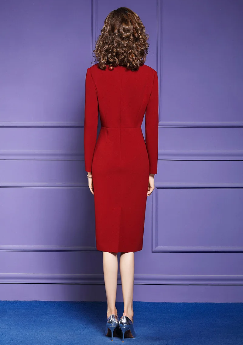 new Superior quality Package hip hot sexy dress autumn Women Party Dress Plus Size Pure color Long sleeves winter dresses