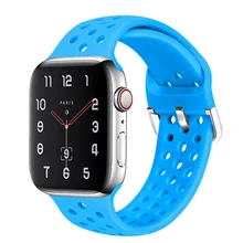 Silicone Strap for Apple Watch band 44mm 40mm 42mm 38mm watchband Breathable belt Sport bracelet iWatch series 5 4 3 se 6 band