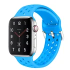 Ремешок силиконовый для Apple Watch band 44 мм 40 мм 42 мм 38 мм, Воздухопроницаемый спортивный браслет для наручных часов iWatch series 5 4 3 se 6