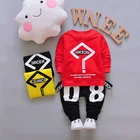 Одежда для маленьких мальчиков; Футболка с принтом для малышей; Модные костюмы для новорожденных; Сезон весна-осень; Детские хлопковые брюки