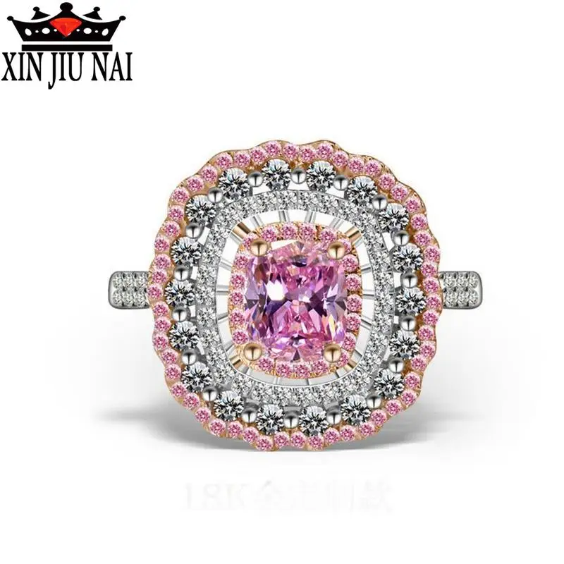 Новинка 2020 Роскошные ювелирные изделия Платиновое женское белое и розовое