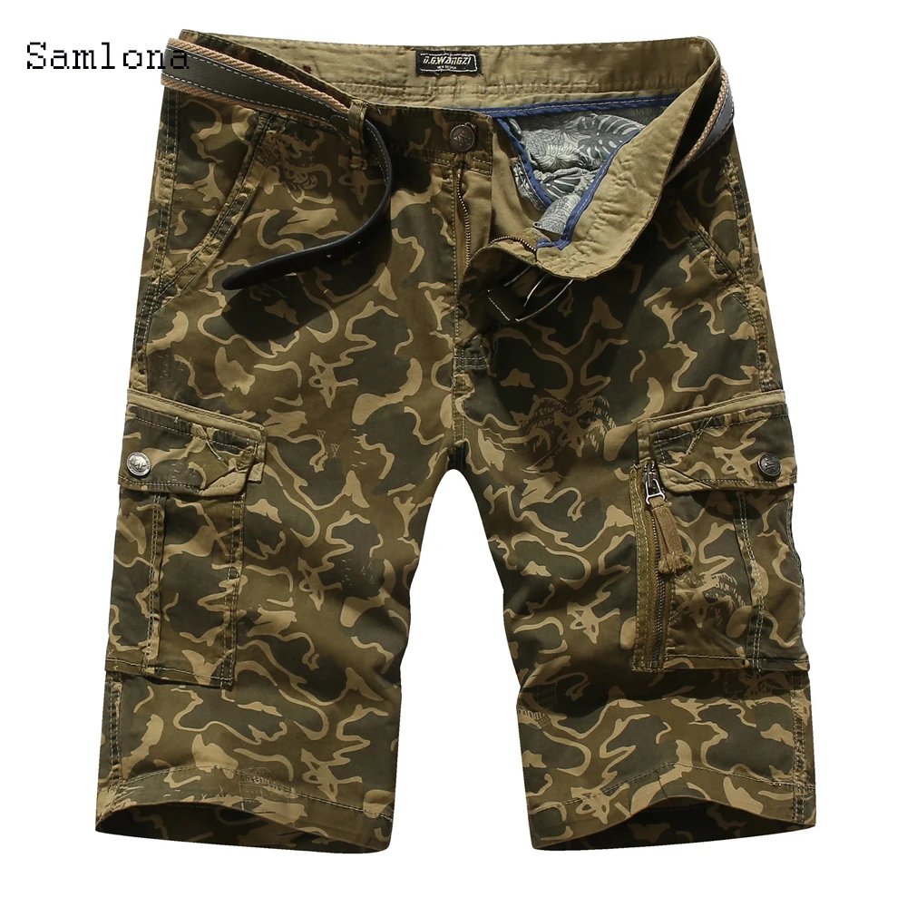 Summer Camouflage Camo Cargo Shorts Men  2020 New Mens Pocket Zipper Casual Shorts Male Loose Work Military Shorts Ropa Hombre
