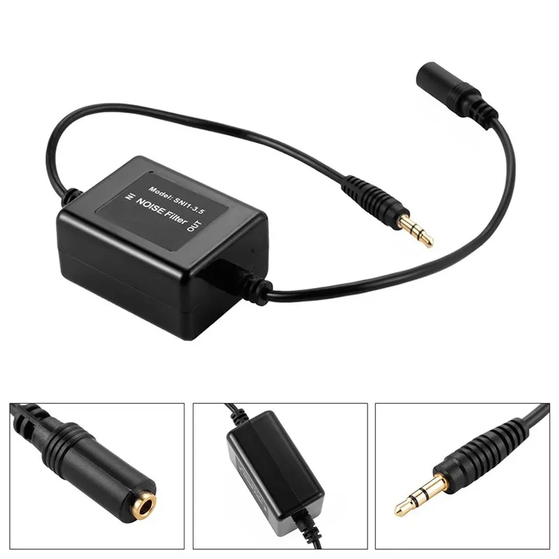 

3.5mm Aux Audio Noise Filter Ground Loop Isolator Suppressor Car Electrical Stereo Headphone Eliminator