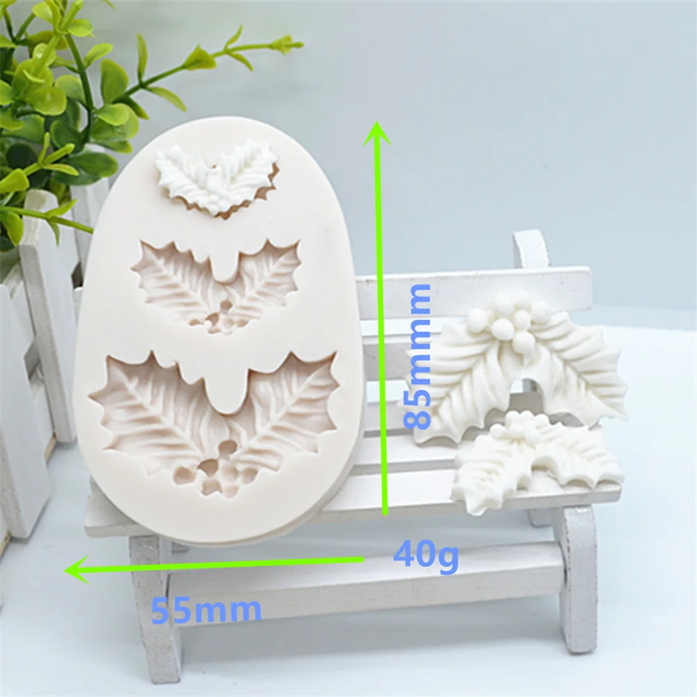 Luyou 1 шт. силиконовая резина прессформы листья Рождественского дерева Fondant