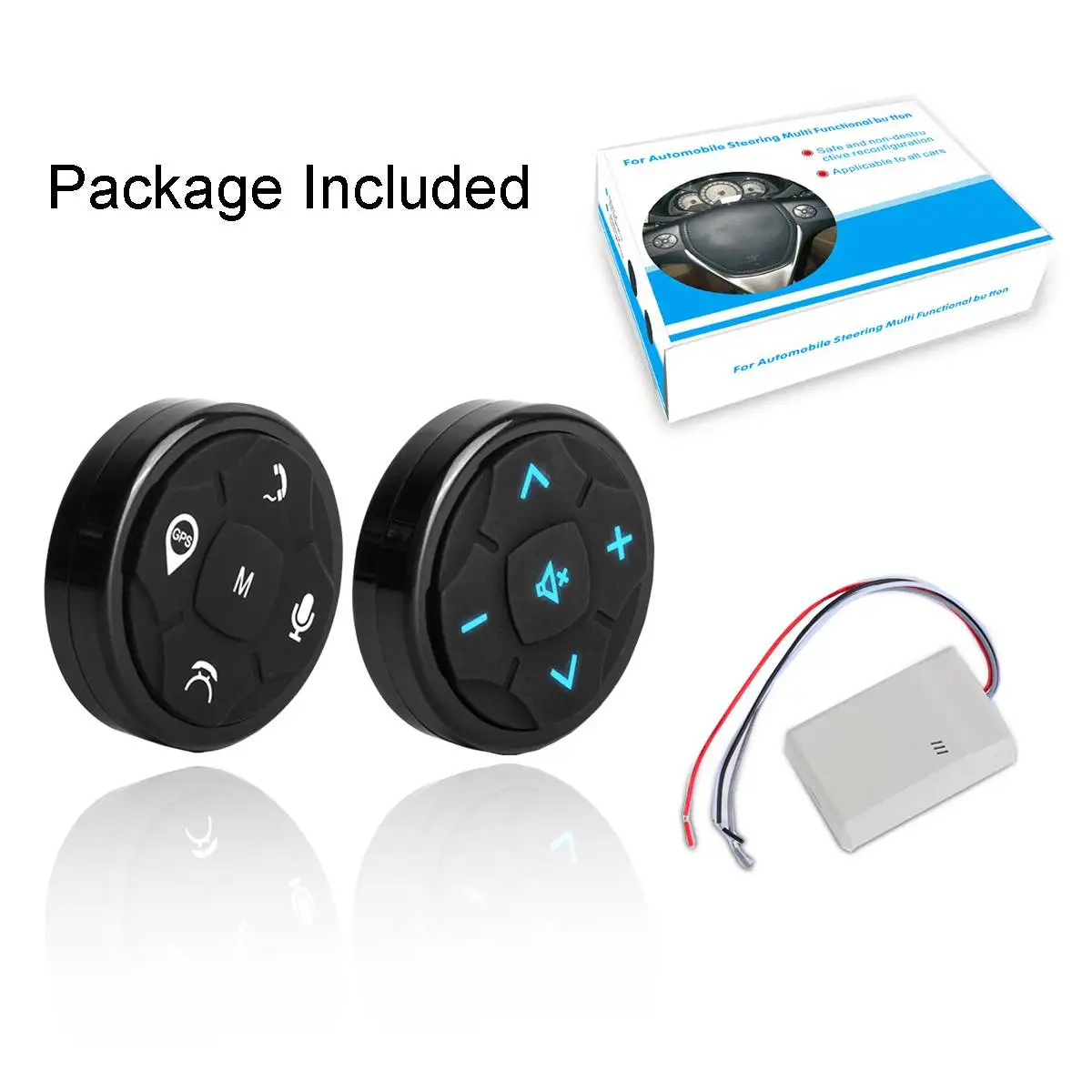 

Universal Car Steering Wheel Remote Control Panel 10 Keys Music Wireless DVD GPS Navigation Radio Buttons