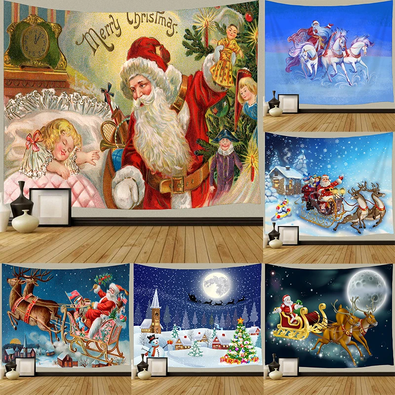 

Рождественский декоративный гобелен в виде Санта Клауса настенный гобелен для спальни декоративная подвесная ткань Рождественский Декор ...