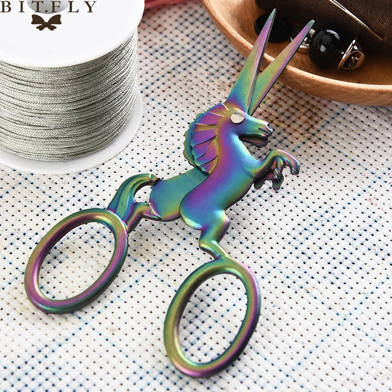 Единорог Нержавеющая сталь Винтаж ножницы швейная ткань резак вышивка