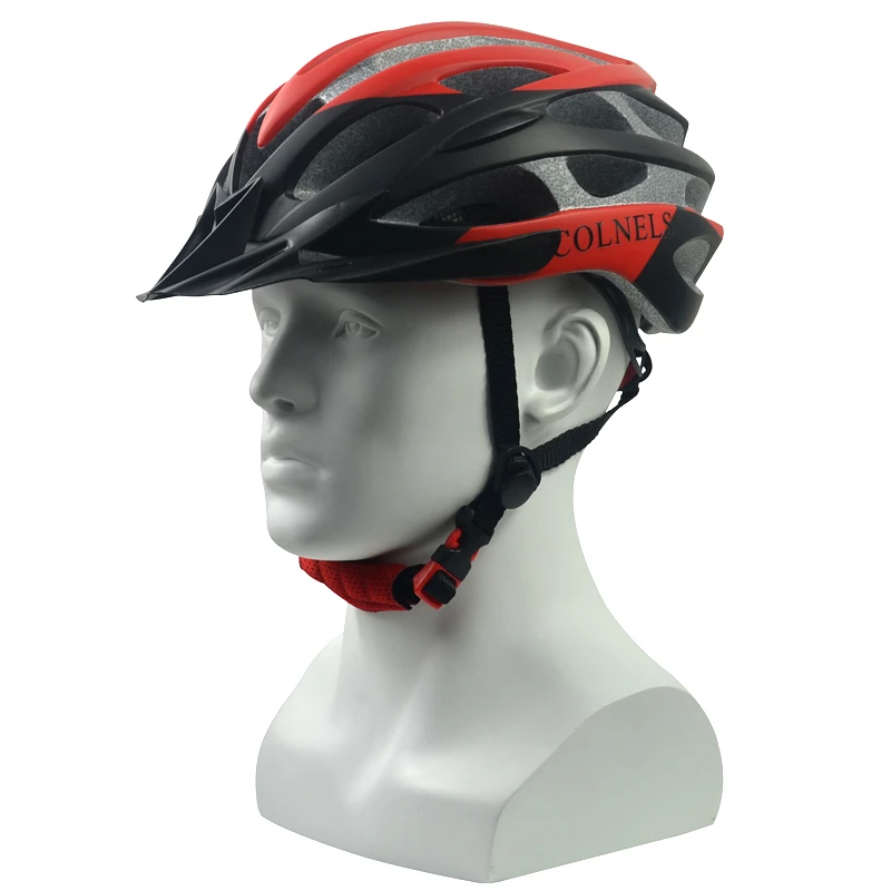 Black and Red Colnels дорожный и горный велосипедный шлем для взрослых интегрированный литой легкий велосипед шлем с 28 вентиляционными отверстиями и солнцезащитным козырьком - Цвет: Black and Red