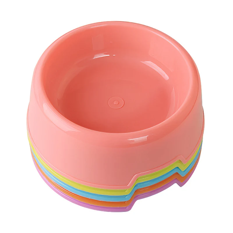 

1Pc High Quality Solid Color Pet Bowls Candy-Colored Lightweight Plastic Single Bowl Small Dog Cat Pet Bowl Pet Feeding Supplies