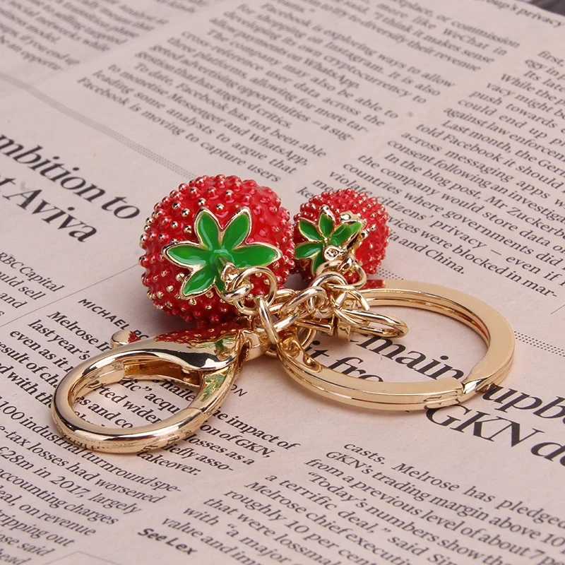1 шт. Клубника красный брелок для женщин Девушка ювелирные изделия имитация