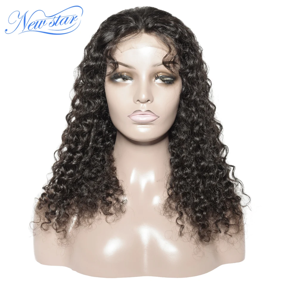 Brazilian Deep Wave 4x4 Lace Closure Wig 150%Density Glueless Customized Lace Wig New Star Virgin Human Hair Wig For Black Women
