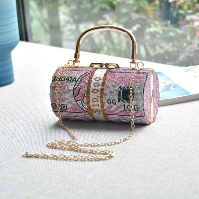 Zari Embroidered Pearl Bridal Clutch Pink Colour – ArtFlyck