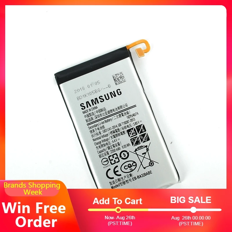 Замена батареи телефона EB BA320ABE для Samsung Galaxy A3 2017 a320 издание бесплатная