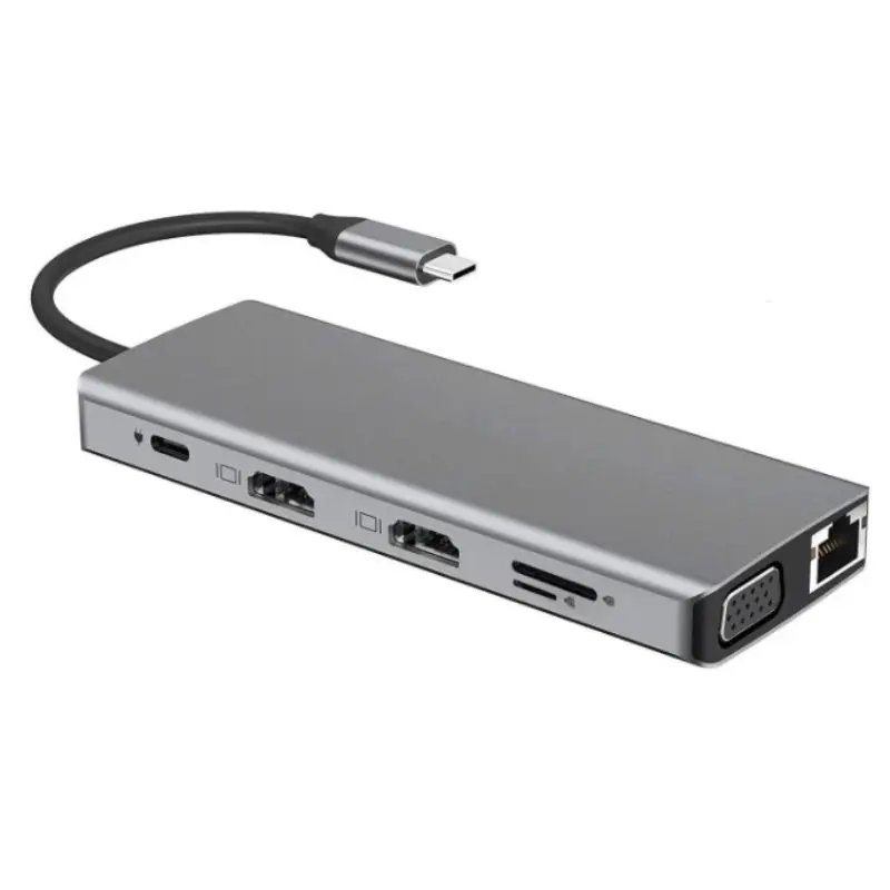 

1 X 12 In 1 Type C Laptop Docking Station USB-C 4K Display VGA PD3.0 Adapter Converter For MacBook Phone Notebook