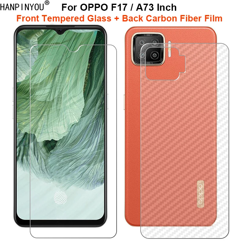 Для OPPO F17 / A73 6 44 &quot1 комплект = мягкая задняя углеволоконная пленка + закаленное