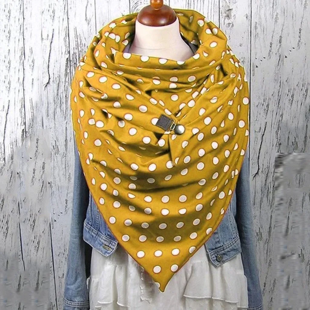 

Scarf Women Fashion Printing Scarf Fashion Retro Female Button Soft Wrap Casual Warm Scarves Shawls Multi-purpose Shawl Scarf