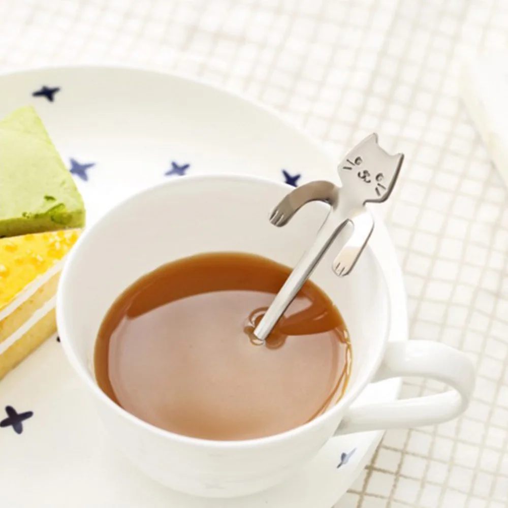 Ложка-мешалка для кошек Кофейная из нержавеющей стали набор чайных ложек | Дом и