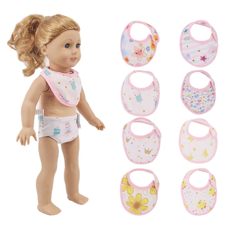 

Кукольное полотенце с узором в виде кошки, слюны, для кукол 18 дюймов, 43 см, новорожденных, рождественские игрушки для девочек