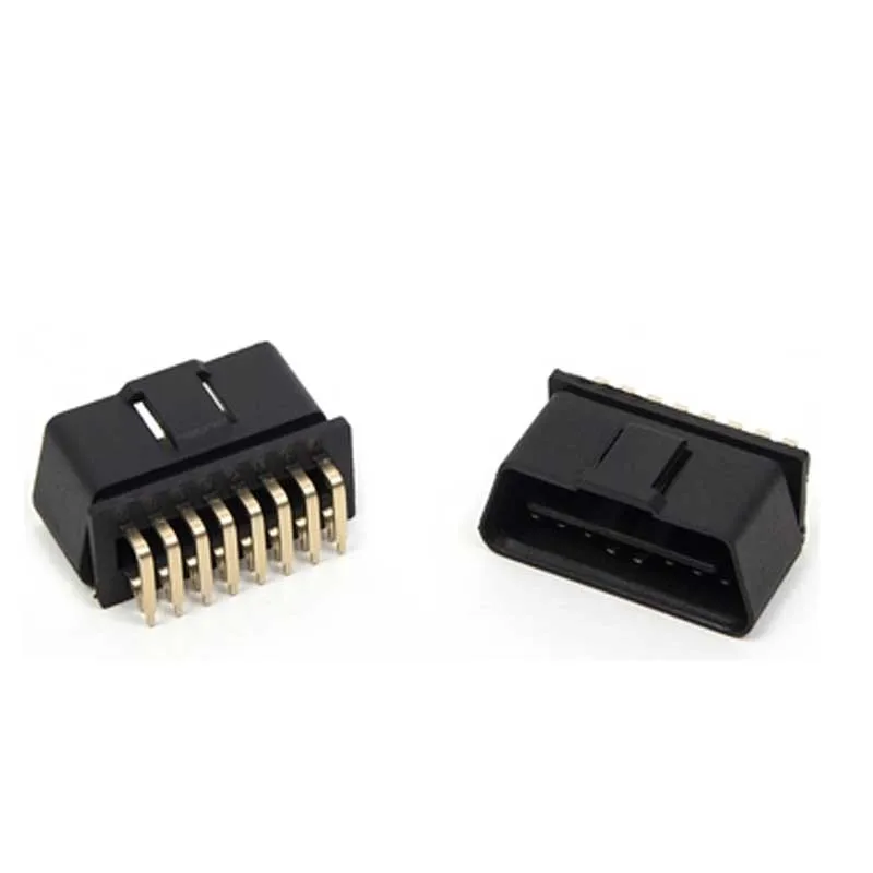 OBD 16pin 90 градусов изогнутая игла OBD2 16Pin штекер 2 16 контактный разъем адаптер