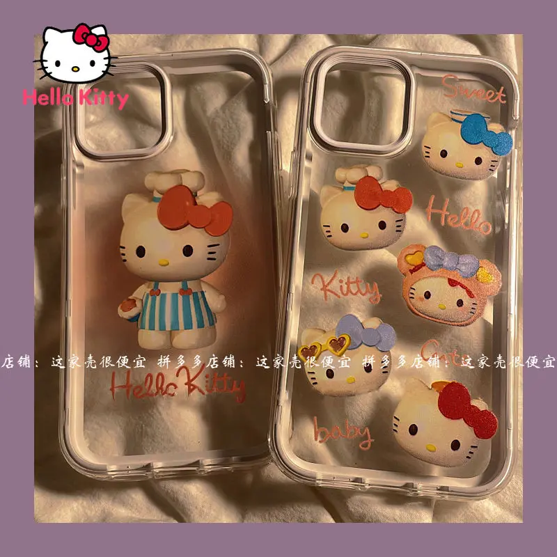 

Hello Kitty cartoon anti-drop transparent case for iPhone13 13Pro 13Promax 12 12Pro Max 11Pro X XS XR 7 8P mobile phone cover