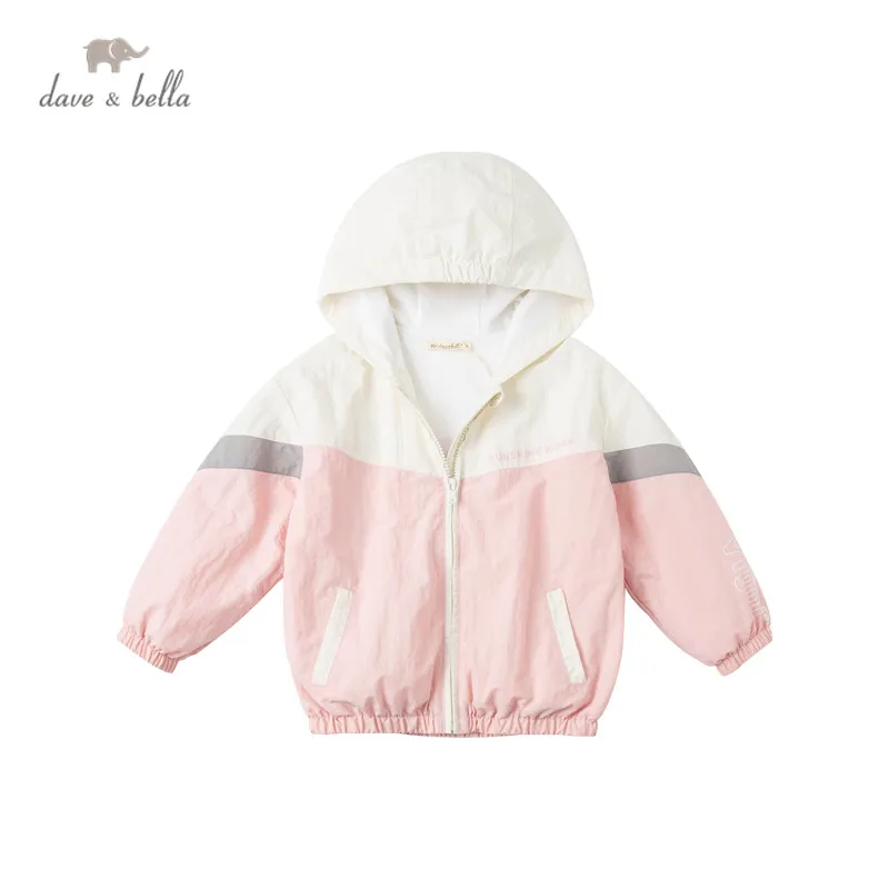 

DBM17182-K dave bella spring kids unisex fashion letter patchwork hooded coat casual children tops high quality outerwear