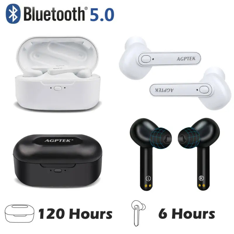 

Настоящие беспроводные наушники Bluetooth 5,0, стереонаушники-вкладыши с зарядным устройством
