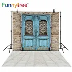 Фотофон Funnytree в стиле ретро для фотостудии, деревянный фон для свадебных дверей, кирпичная стена, окно, декорация, Фотофон