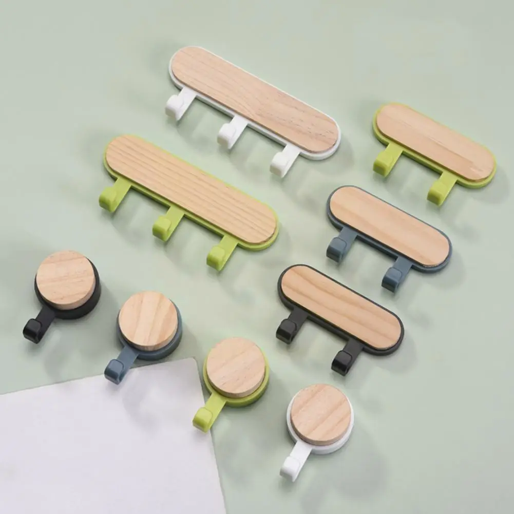 

Новые декоративные настенные деревянные крючки на клейкой основе, настенный органайзер для двери, аксессуары, Декор, хранение, домашний крю...