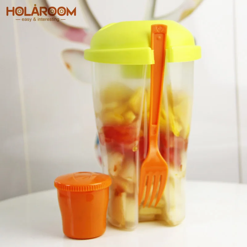 Holaroom контейнер для салата сервировочная чашка завтрака с портативным шейкером и