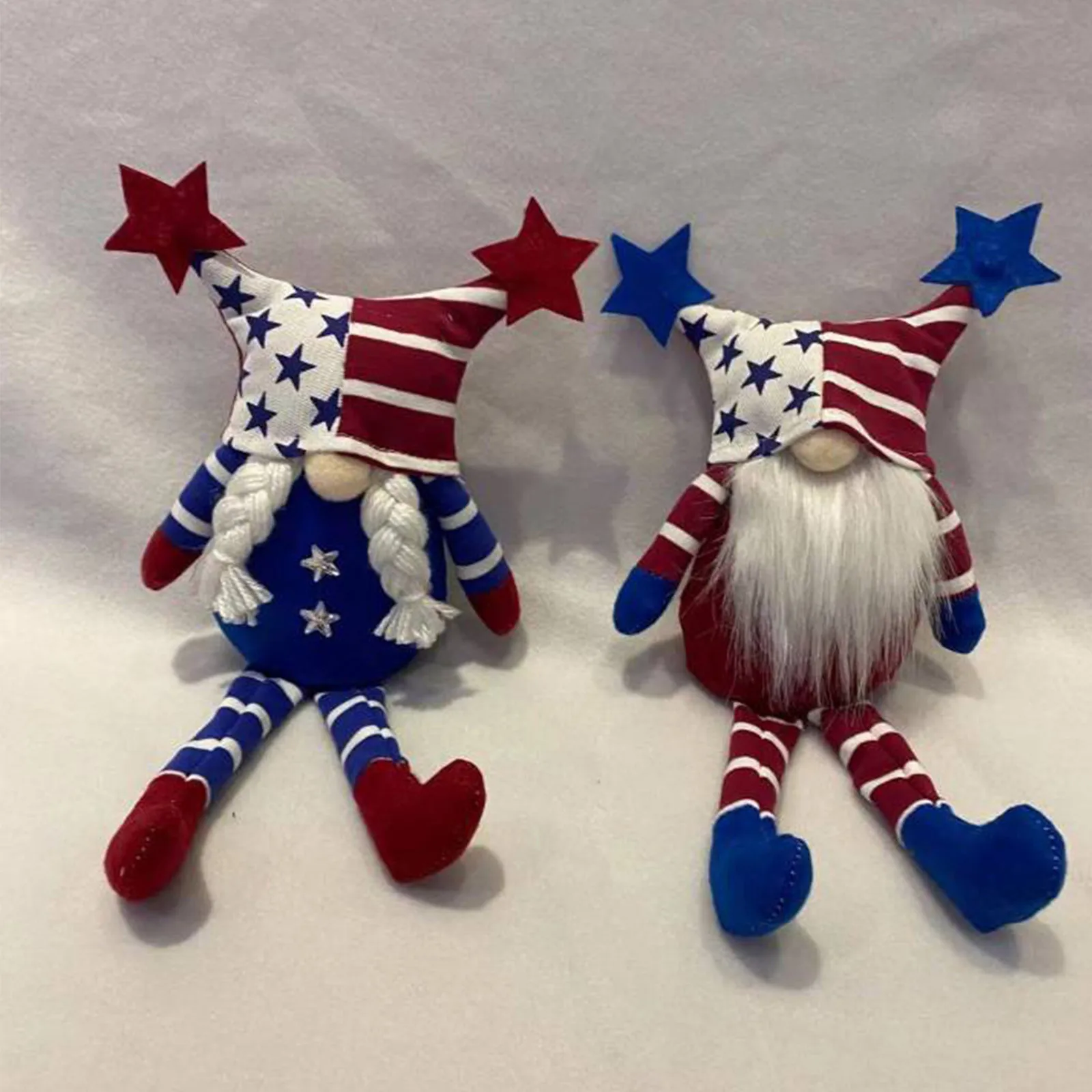 

2PCS Patriotic Gnome Plush Faceless Doll Election Decoration Living Room Desktop Decoration Home Kawaii Accessories Festival Gif
