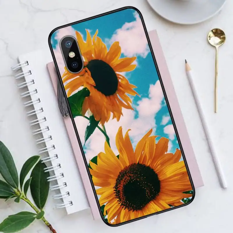 

Sunset sunflower flower pattern Phone Case for iPhone 11 12 mini pro XS MAX 8 7 6 6S Plus X 5S SE 2020 XR Luxury shell funda